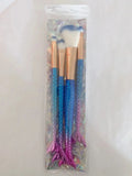 Four-Piece Mermaid Makeup Brush Set - Soft Synthetic Hair, Colorful Handles