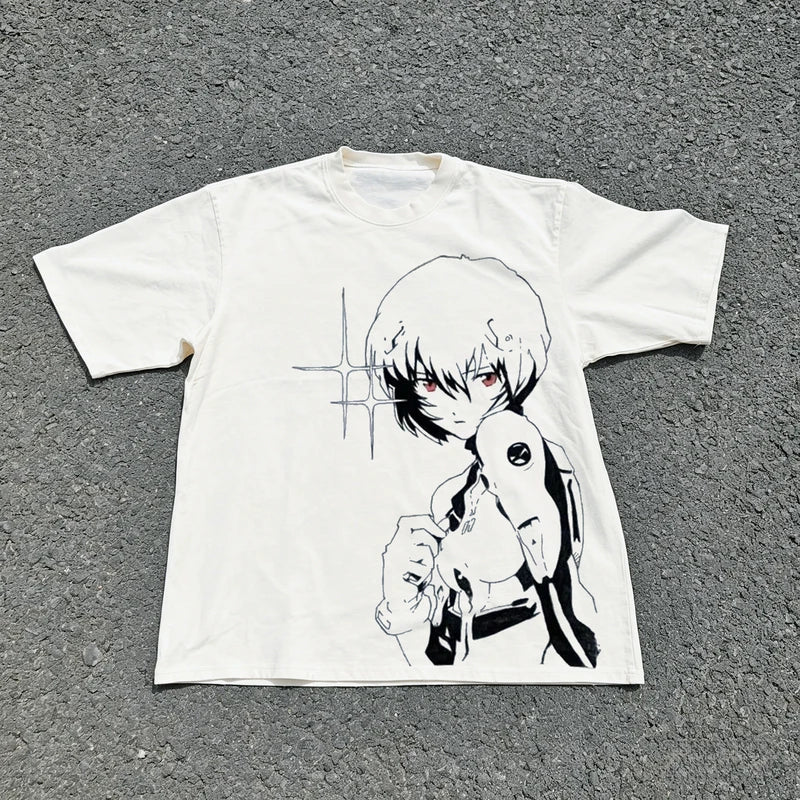 Neon Genesis Evangelion Ayanami Rei & Asuka Classic Style Short Sleeve T-Shirt Men Women
