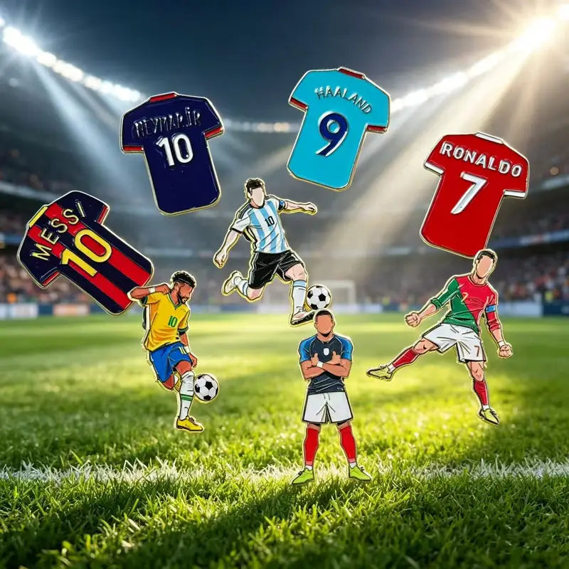 Football Player Enamel Brooch Pin - Ronaldo Goalkeeper Sports Metal Badge for Clothes