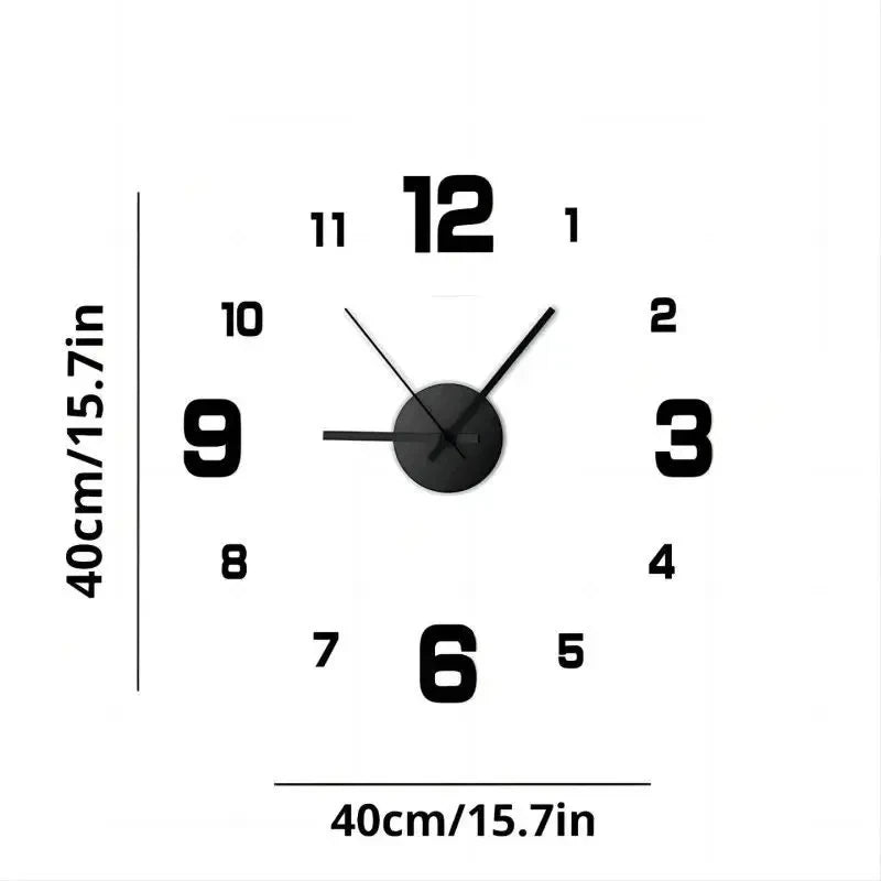 DIY Frameless Digital Wall Clock - Silent Vintage Style for Living Room & Office