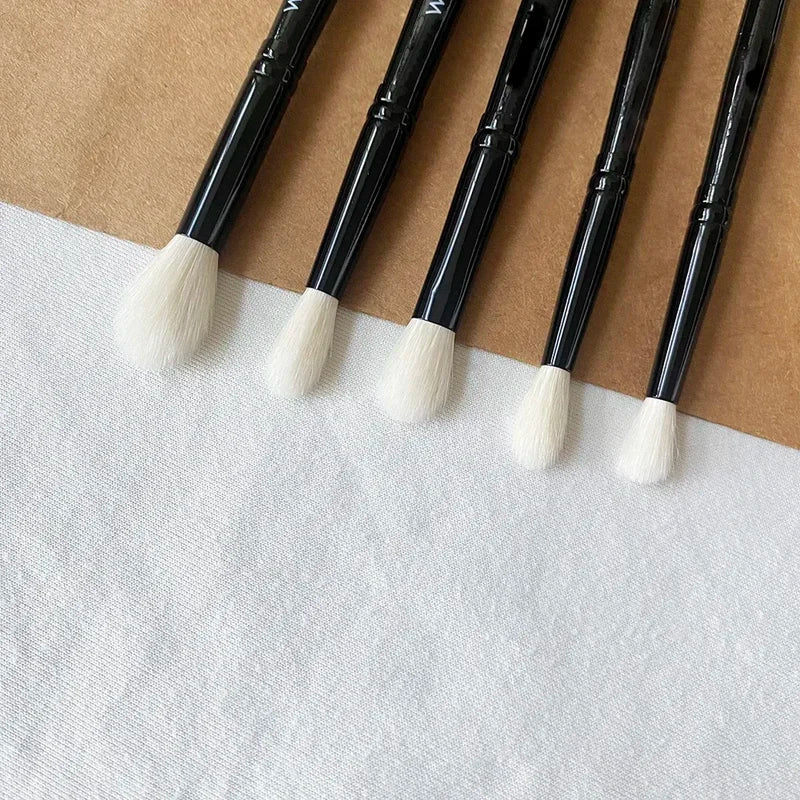 10-Piece Makeup Brush Set with Natural Goat Hair for Face, Eyes, Highlight & Contour
