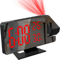 Digital Projection Alarm Clock with Rotation & Night Mode, Temperature & Humidity Display