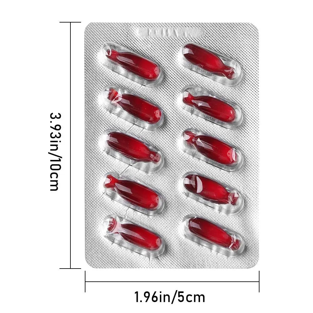 Fake Blood Capsules 10pcs Prank Toy Halloween Vampire Party Props
