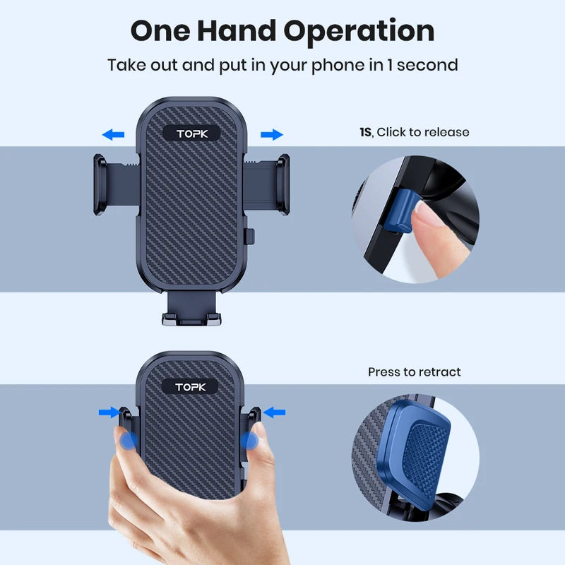 Car Phone Holder Mount for Air Vents - Adjustable 360° Rotation, Metal Hook, Universal Compatibility