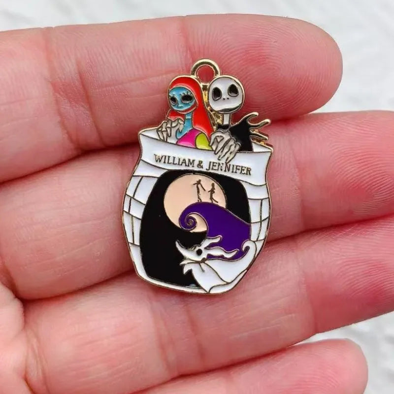 10 Pcs Cartoon Halloween Charm Pendants for DIY Jewelry Making Enamel Craft Supplies