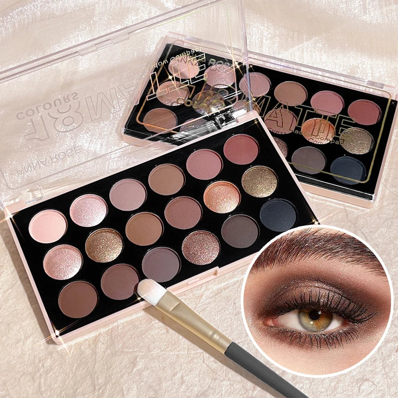 18-Color Earth Tone Eyeshadow Palette - Matte & Shimmer Versatile Makeup