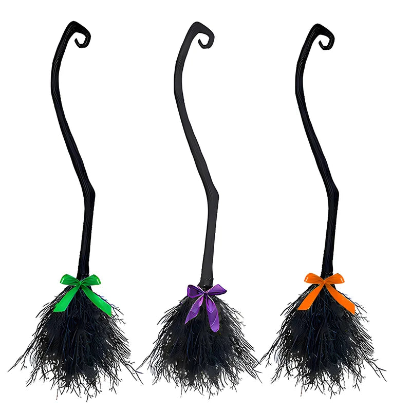 Halloween Witch Broom Decoration Prop for Costume Parties and Cosplay