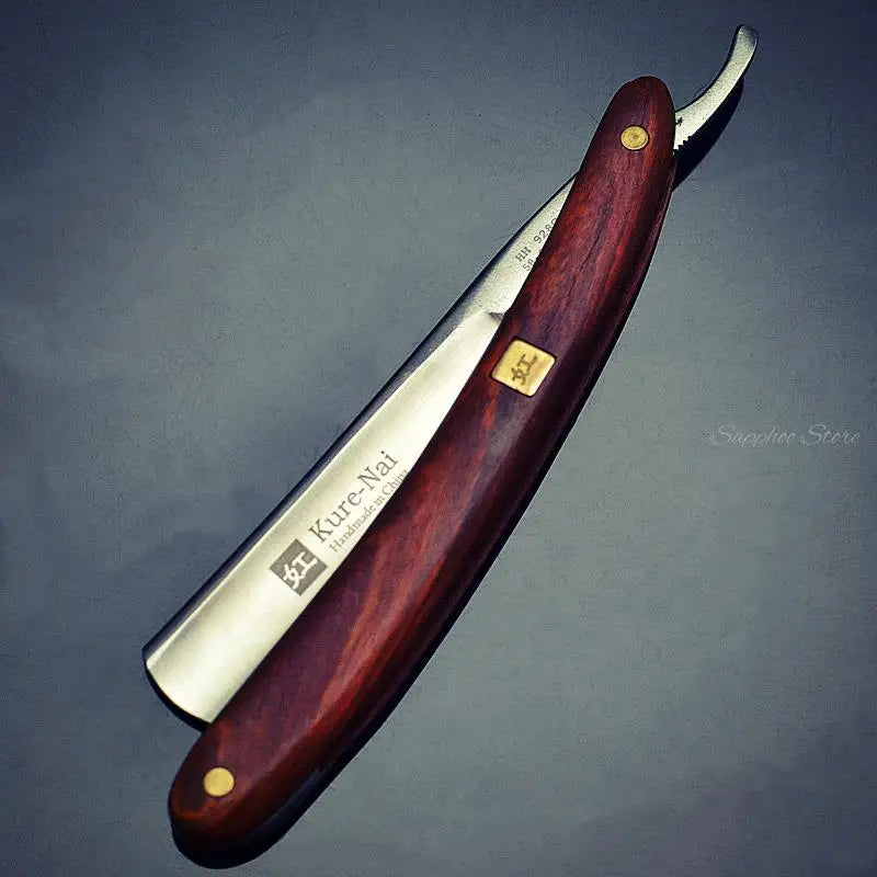Carbon Steel Straight Razor with Sandalwood Handle - Classic Men's Safety Shaver