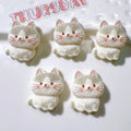 10Pcs Resin Cartoon 3D Cat Craft Decorations for Scrapbooking Jewelry Making