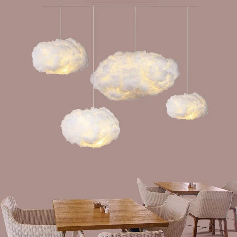 Modern Floating Cloud LED Pendant Lights - Dimmable Chandelier for Living Dining Kids Kitchen