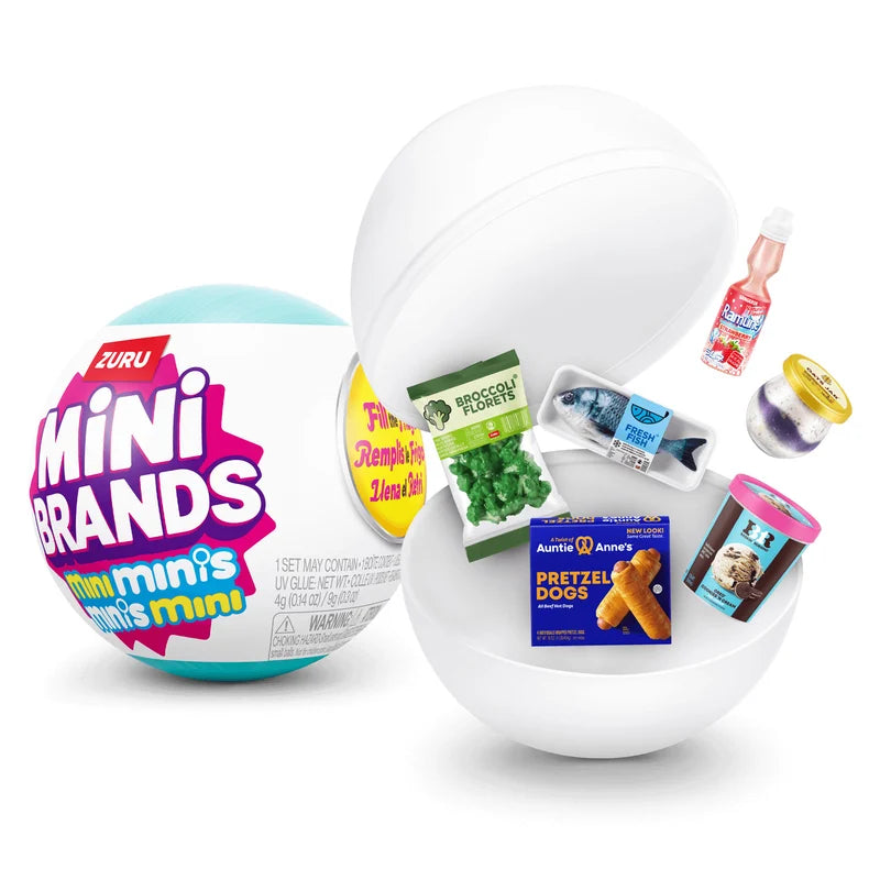 Mini Brands Surprise Ball Miniature Collectible Toys Set - 5 Caps