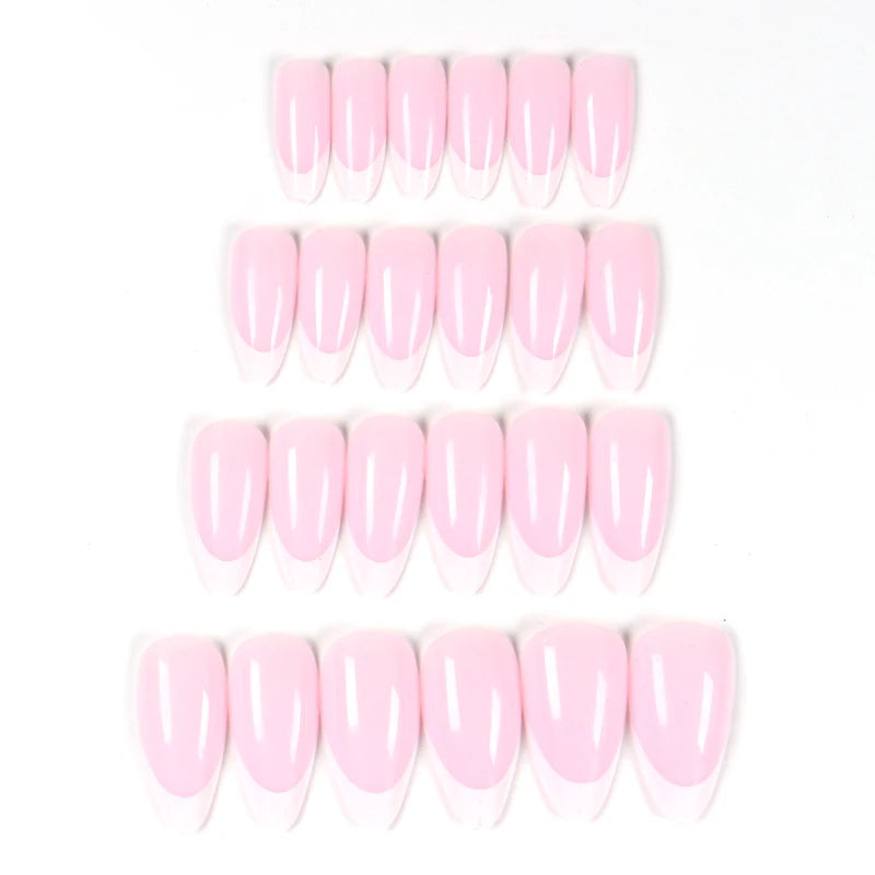 24-Piece Minimalist French Nail Set with Jelly Nail and Nail File