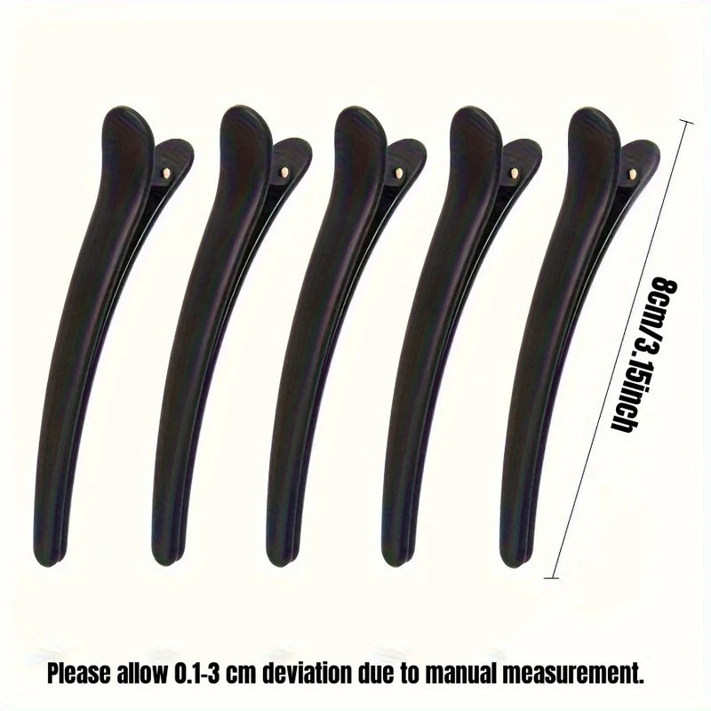 Plastic Hair Clips Set - Large Fish Beak & Duck Beak Style Hairpins, Durable & Elastic, 8cm
