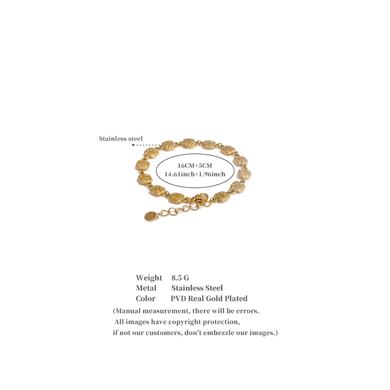 Personalized Stainless Steel Square Chain Bracelet for Women - Rustproof Jewelry Gift