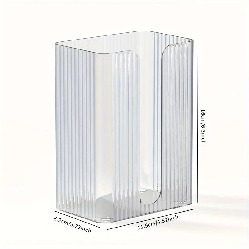 Wall-Mounted Acrylic Tissue Box Holder Transparent Bathroom & Living Room Dispenser