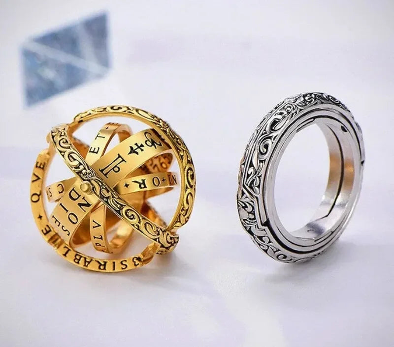 Astronomical Zodiac Ring Vintage Jewelry for Men Women - Spinner Sphere Gift