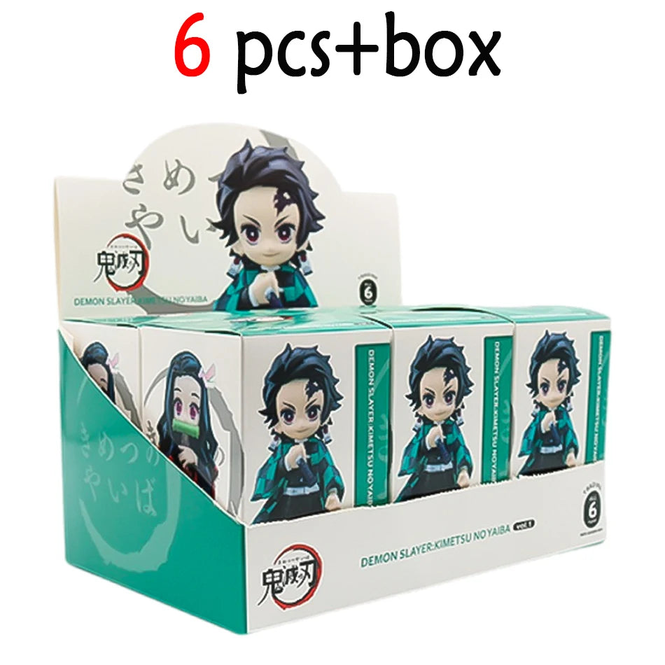 Anime Demon Slayer Action Figure Set Tanjiro Kamado & Nezuko PVC Model Toys