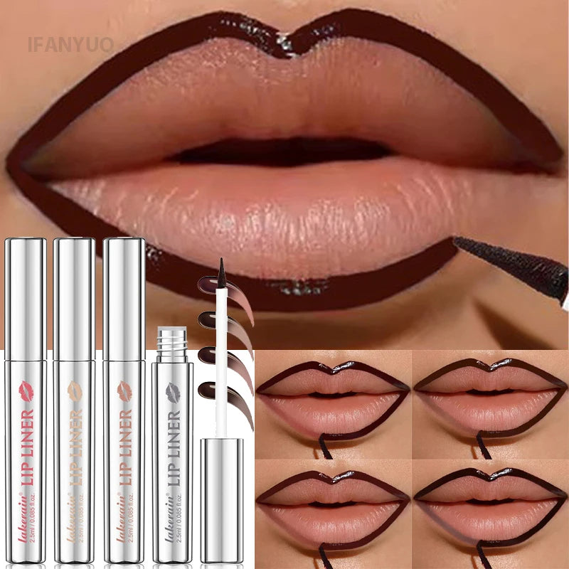 Long Lasting Waterproof Lip Stain & Lip Liner - Matte, Pointed End, 4 Colors