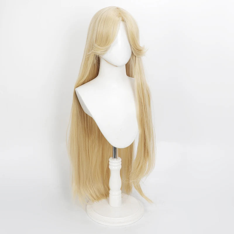 Long Wavy Blonde Synthetic Wig 32 Inch Heat-Resistant Cosplay Hair for Princess Costume