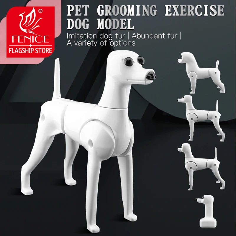 Dog Grooming Practice Skeleton Model with Fake Hair - Full Body Pet Training Tool