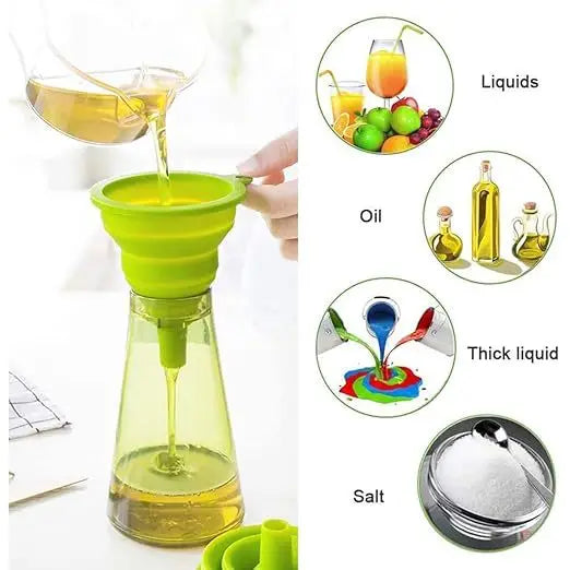 Silicone Collapsible Funnel Set - Foldable Kitchen & Household Gadgets