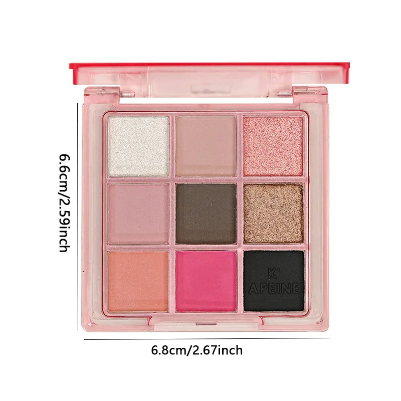 9-Color Eye Shadow Palette - Vibrant Waterproof Makeup for Festivals