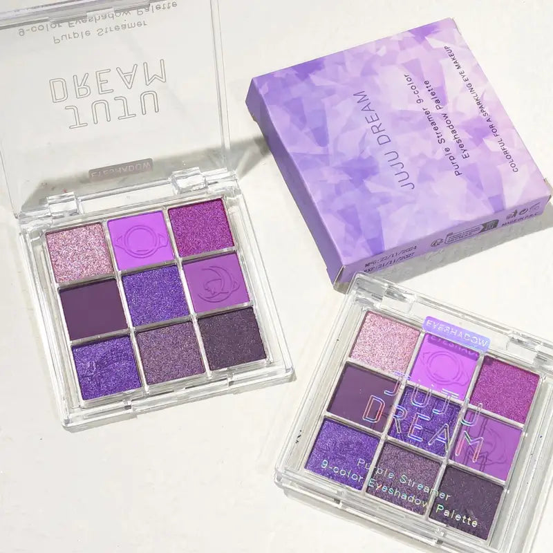 9-Color Purple and Pink Eyeshadow Palette - Waterproof Long-Lasting Matte & Shimmer Finishes