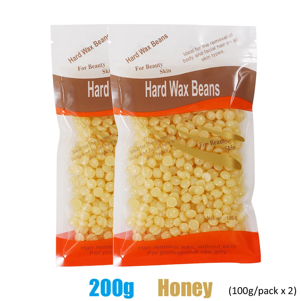 Hard Wax Beans Waxing Kit with Warmer for Hair Removal - Complete Body Wax Heater