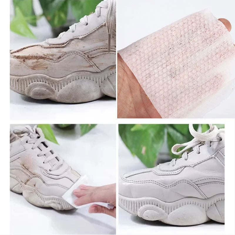 Disposable Shoe Cleaning Wipes - Portable Shoe Shine Cloths for Dirt & Stain Removal