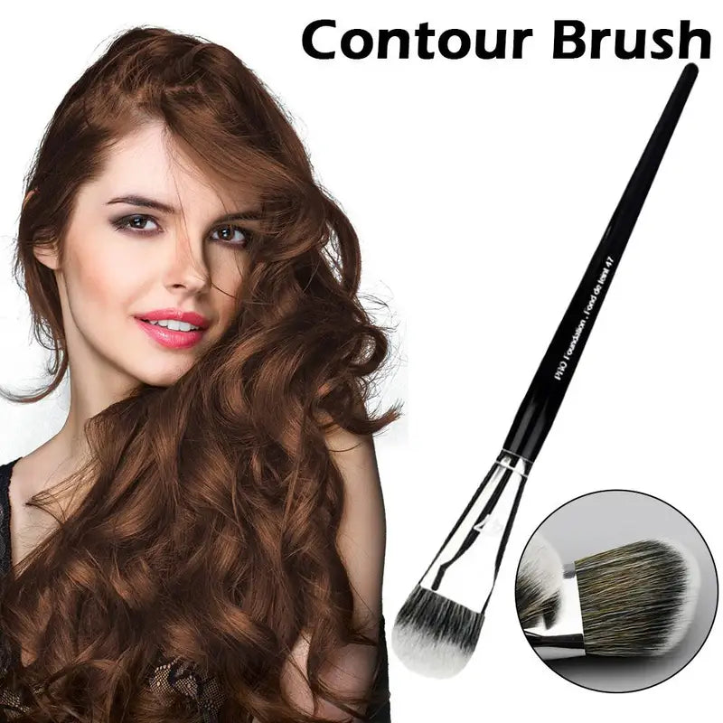 Professional Makeup Foundation Brush Set - Synthetic Bristles, Multiple Handles