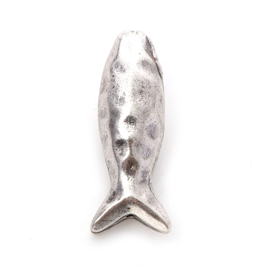 2-Pack Ocean Animal Jewelry Spacer Beads Silver Finish for DIY Necklace Earrings
