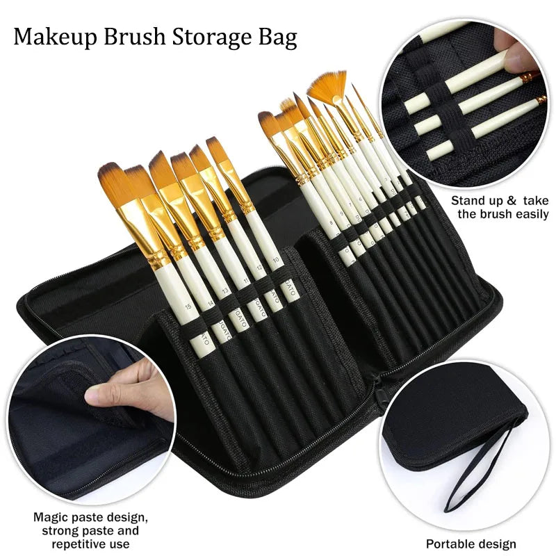 Multifunctional Makeup Brush Storage Bag Waterproof Cosmetic Organizer Travel Case