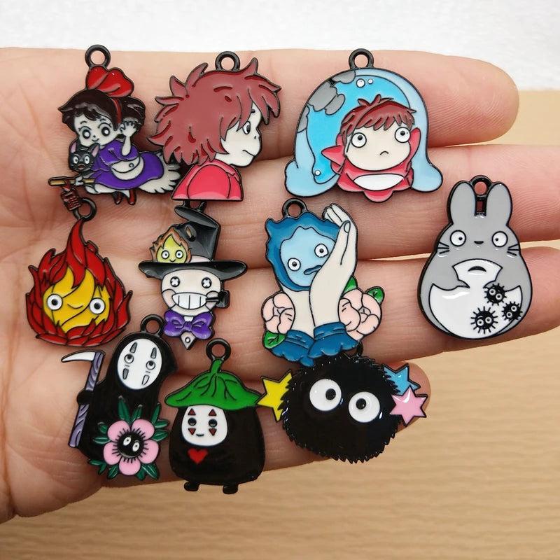 10pcs Cartoon Charm Jewelry Pendant Set for Earrings Bracelets Keychains Craft Supplies Alloy Metal