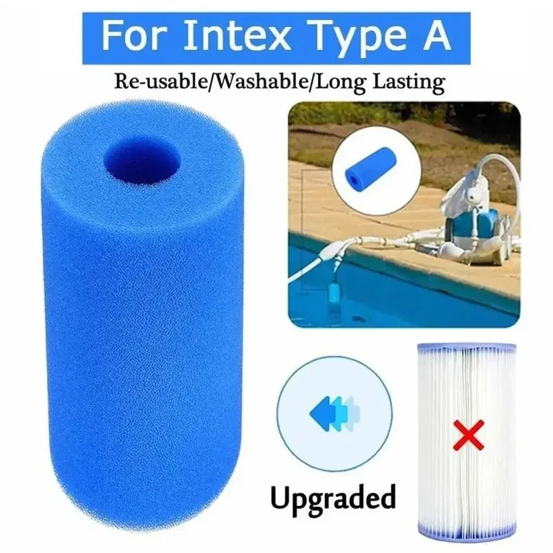 Reusable Biofoam Swimming Pool Filter Cartridge for Water Cleaning - Concentric Cylindrical Sponge
