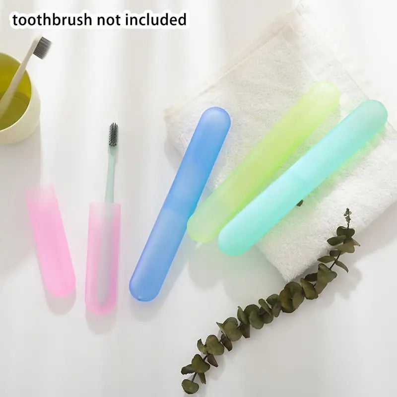 Travel Toothbrush Case Set with Dustproof Protective Cover - Portable Dental Storage