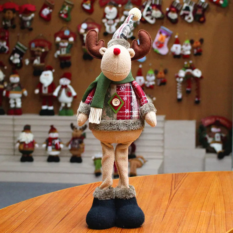 Christmas Doll Figurines Set - Santa, Snowman & Reindeer Home Decor