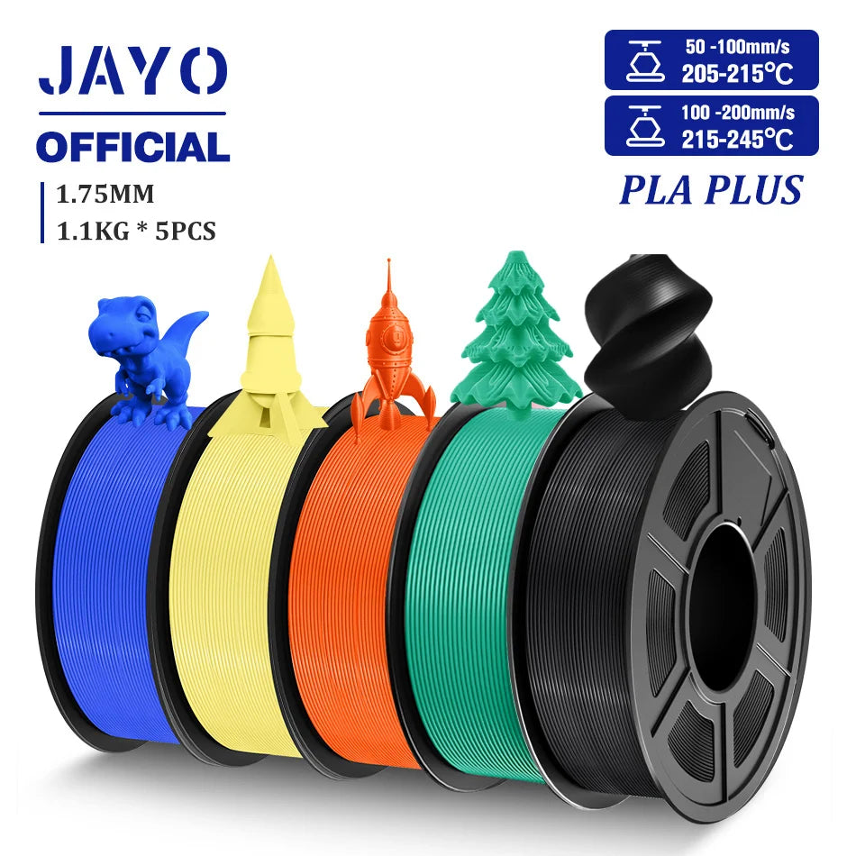 3D Printer Filament Set PLA PETG Silk Wood Marble 1.75mm 5 Rolls 1.1KG