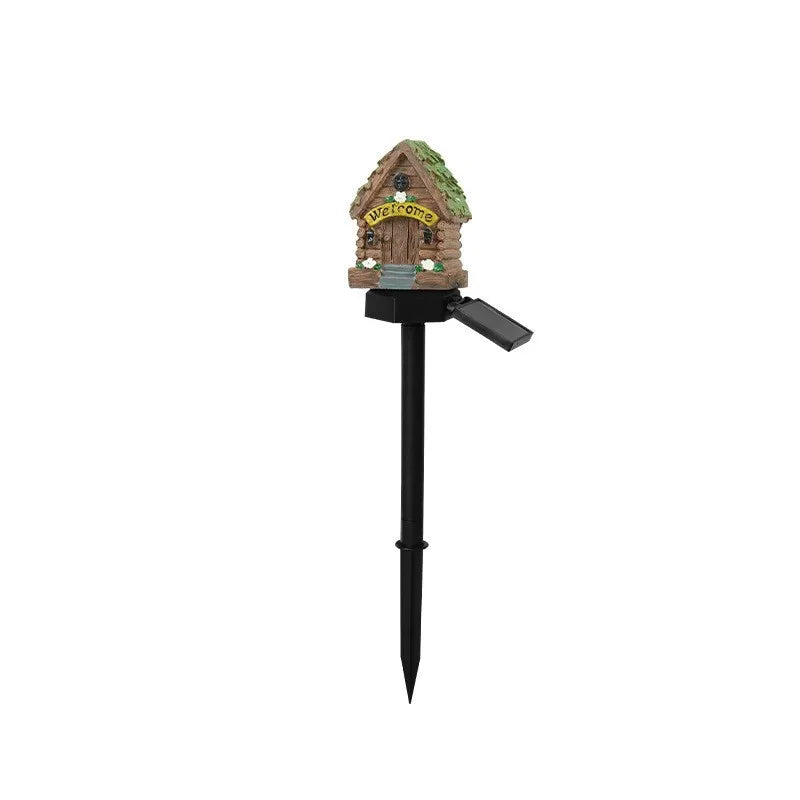 LED Solar Garden Light Fairy House Outdoor Decor Waterproof Lawn Lamp