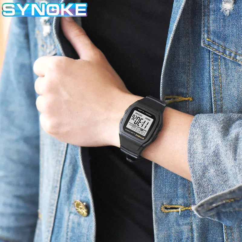 Digital Sports Watch Waterproof Luminous Retro Square Outdoor Watch for Men