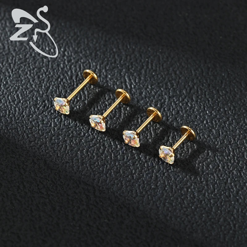 10PCS Lip Piercings Set Stainless Steel Cartilage Lip Rings Gold Silver Colors