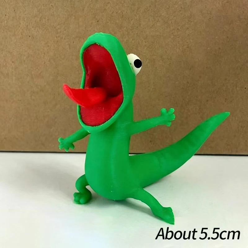 Cute Reptile Lizard 3D Printed Figure, Anime-Style Desktop Ornament, Collectible Model for Reptile Enthusiasts