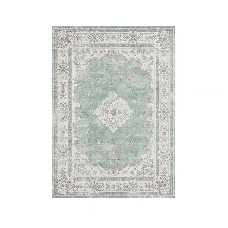 Persian Vintage Style Faux Cashmere Carpet Non-Slip Washable Bedroom Living Room Rug