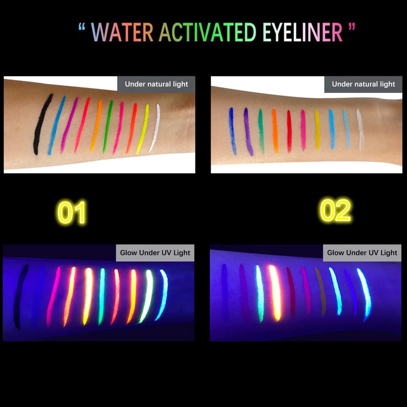 Neon Oil Face & Body Paint Set - Fluorescent UV Glow Makeup for Halloween & Parties