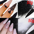 2-Color Set 50g Nail Art Glitter Powder for UV Gel Polish - Shiny Winter Effect