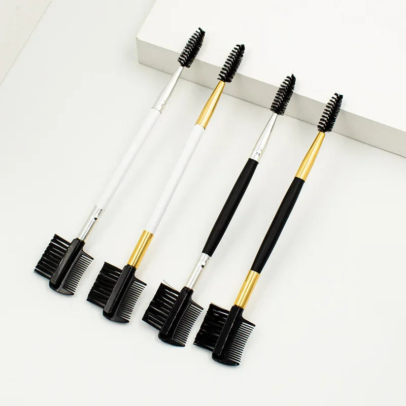 Double Ended Eyebrow & Eyelash Brush Comb Makeup Tool - Professional Cosmetic Applicator