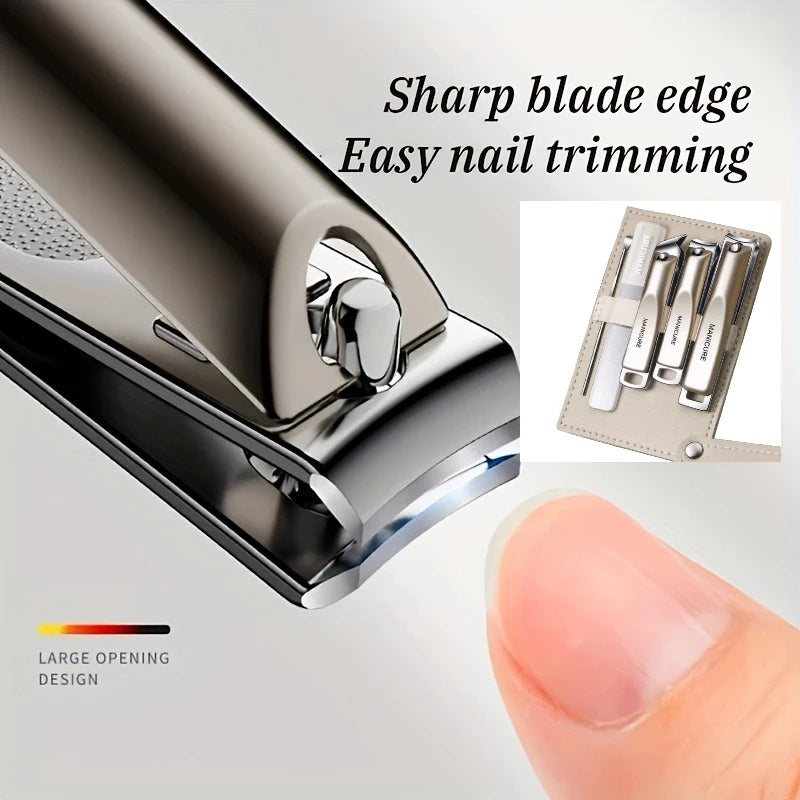 Professional Manicure Pedicure Kit with Nail Clipper Nail File Ear Pick Portable Storage