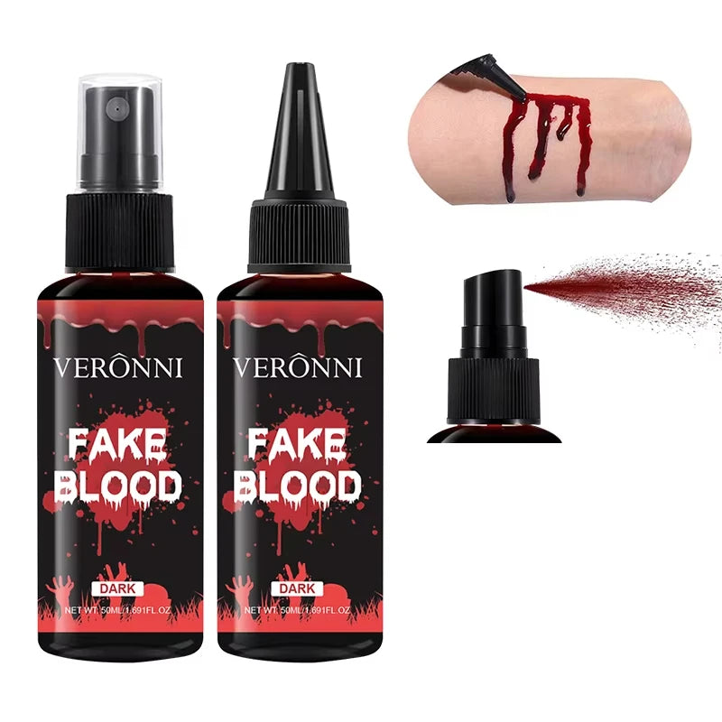 Halloween Fake Blood Spray for Role-Playing Costumes - Washable, Realistic Effect Drops
