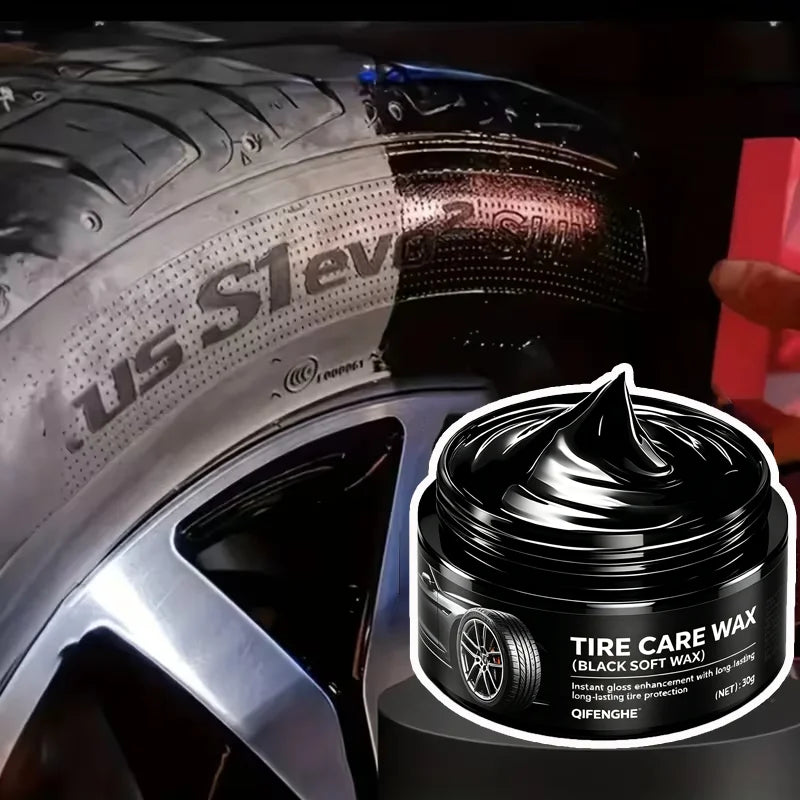 Tire Care Wax Black Soft Wax - Instant Gloss & UV Protection for Vehicle Tires