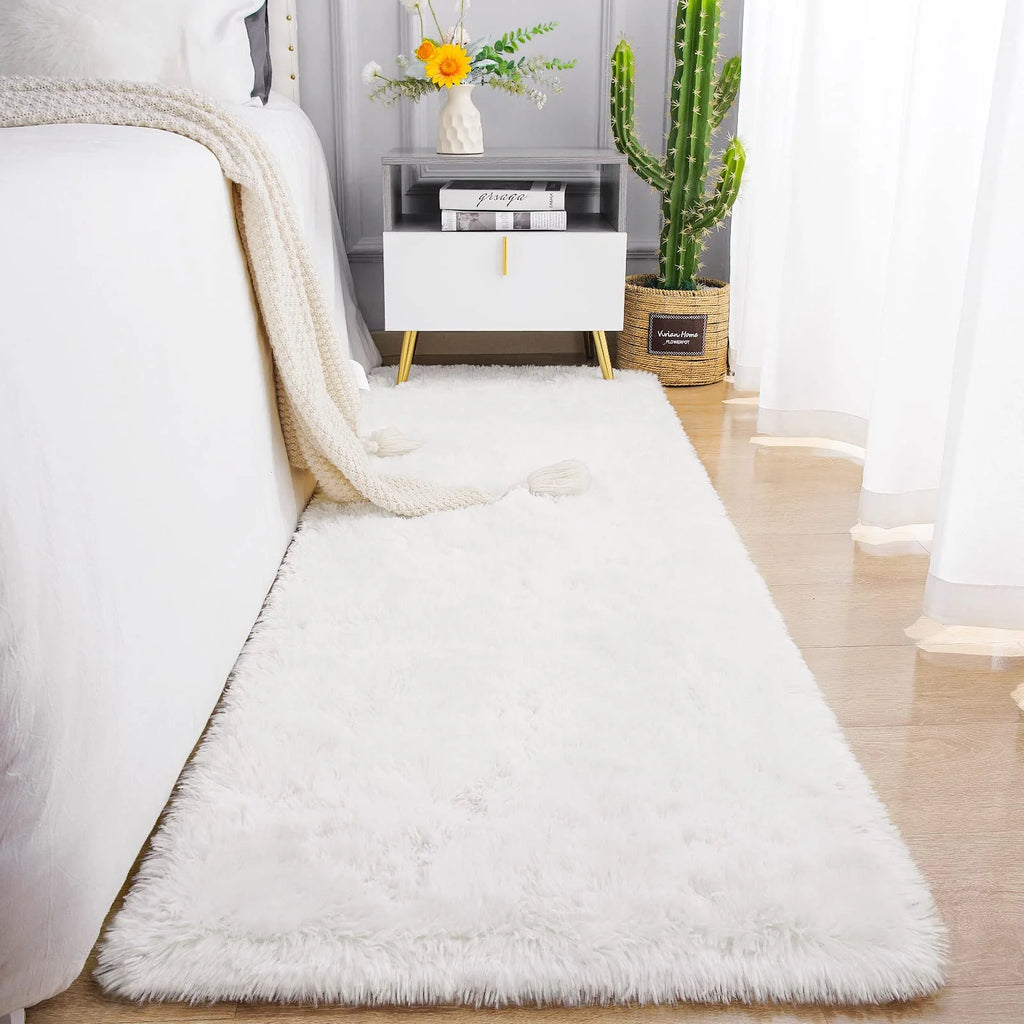 Soft Plush Running Rug for Bedroom and Living Room - Fluffy Floor Carpet
