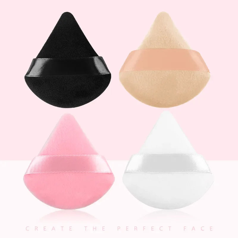Triangle Velvet Powder Puff Makeup Sponge - Washable Face Contour Tool